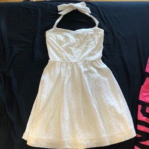 Ruby Rox white lace halter dress